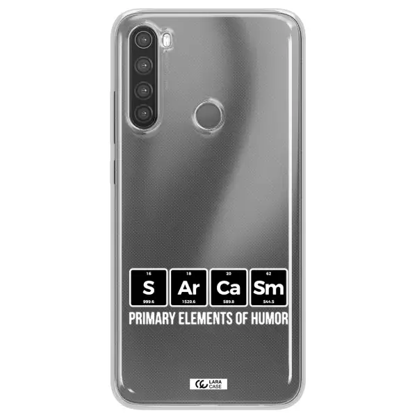 a group of black square letters with white text Xiaomi Note 8 Clear TPU Case