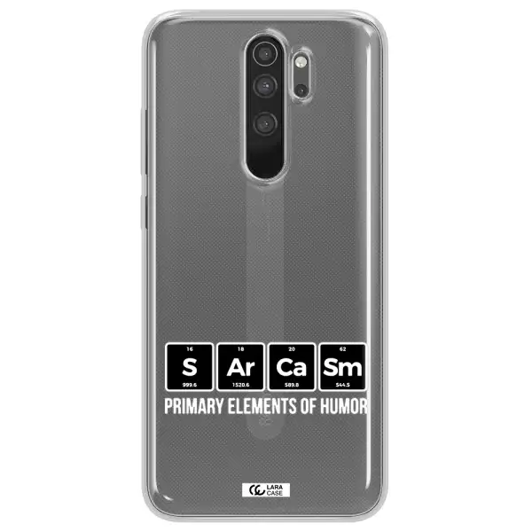 a group of black square letters with white text Xiaomi Note 8 Pro Clear TPU Case
