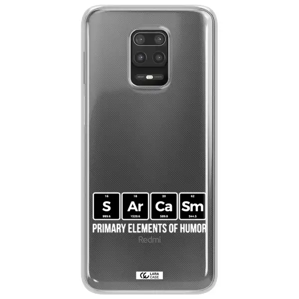 a group of black square letters with white text Xiaomi Note 9S Clear TPU Case