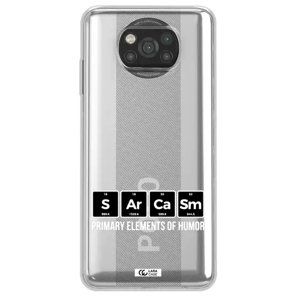 a group of black square letters with white text Xiaomi Poco X3 Clear TPU Case