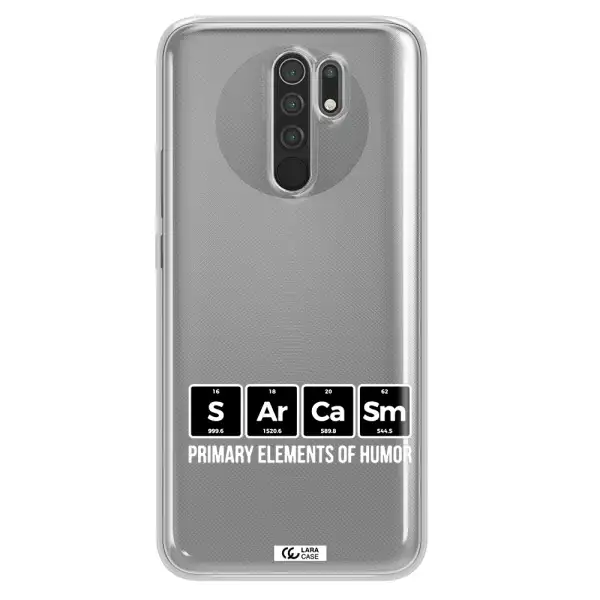 a group of black square letters with white text Xiaomi Redmi 9 Clear TPU Case