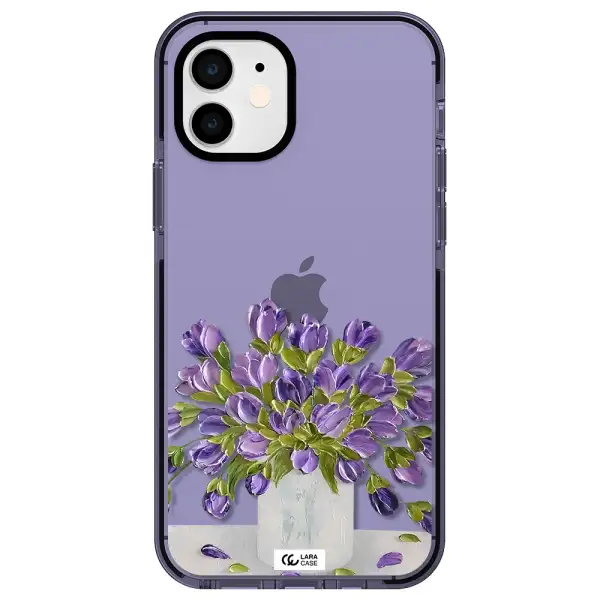 a bunch of purple flowers Apple iPhone 11 impact Lilac Case