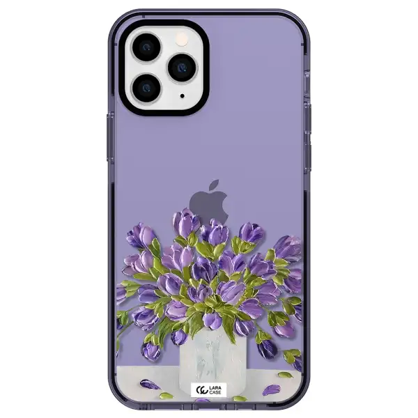 a bunch of purple flowers Apple iPhone 11 pro impact Lilac Case