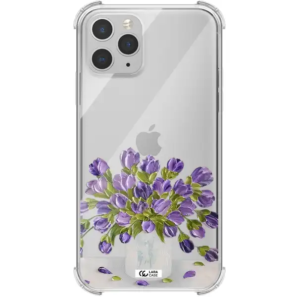 a bunch of purple flowers Apple iPhone 11 pro max Clear PC Case