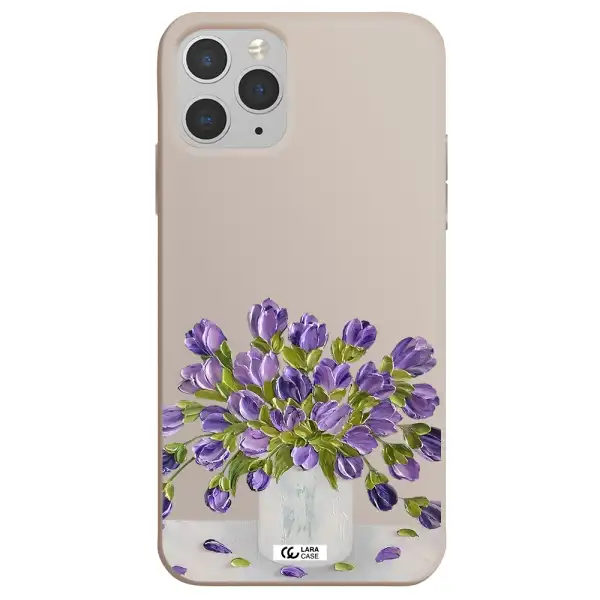 a bunch of purple flowers Apple iPhone 11 pro max Silicone Stone Case