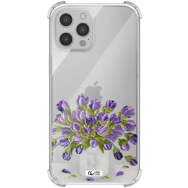 a bunch of purple flowers Apple iPhone 12 pro Clear PC Case