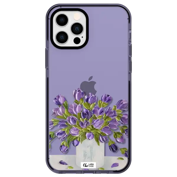 a bunch of purple flowers Apple iPhone 12 pro impact Lilac Case