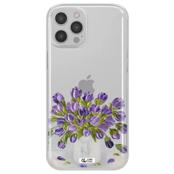 a bunch of purple flowers Apple iPhone 12 pro max Clear TPU Case