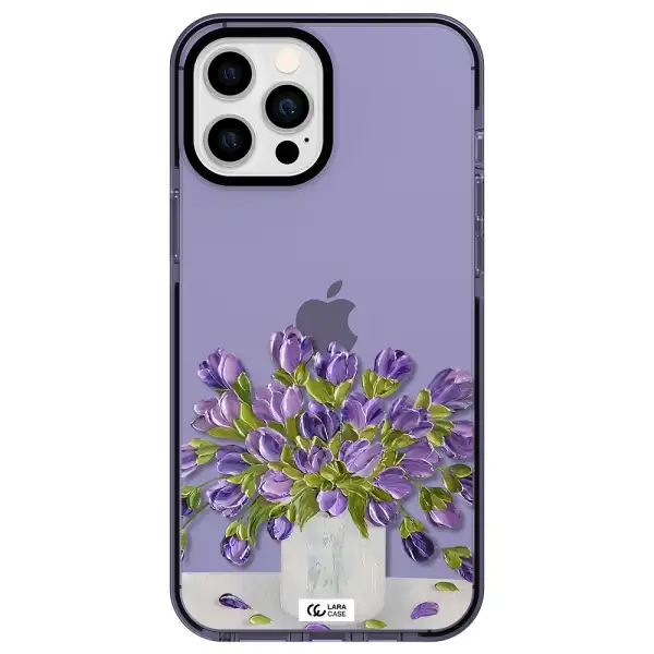 a bunch of purple flowers Apple iPhone 12 pro max impact Lilac Case