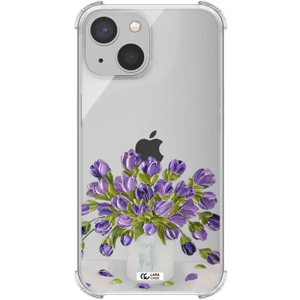 a bunch of purple flowers Apple iPhone 13 Clear PC Case