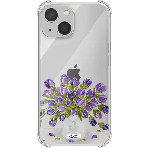 a bunch of purple flowers Apple iPhone 13 mini Clear PC Case