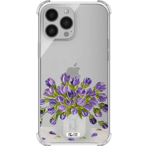a bunch of purple flowers Apple iPhone 13 Pro Clear PC Case