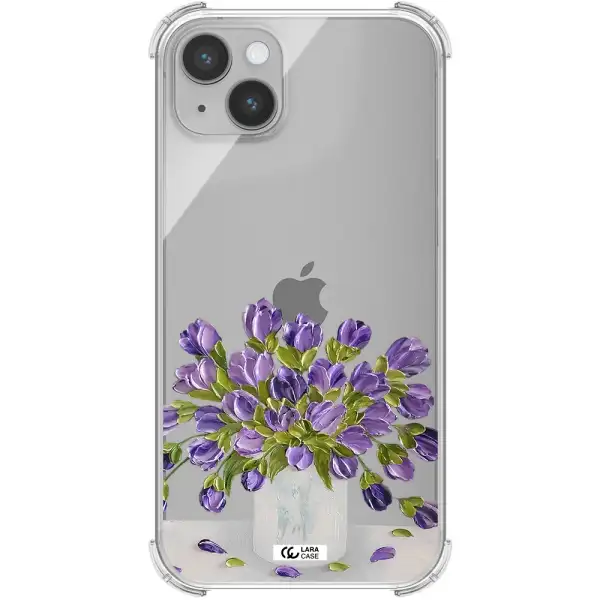 a bunch of purple flowers Apple iPhone 14 plus Clear PC Case