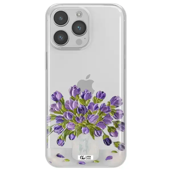 a bunch of purple flowers Apple iPhone 14 pro Clear TPU Case