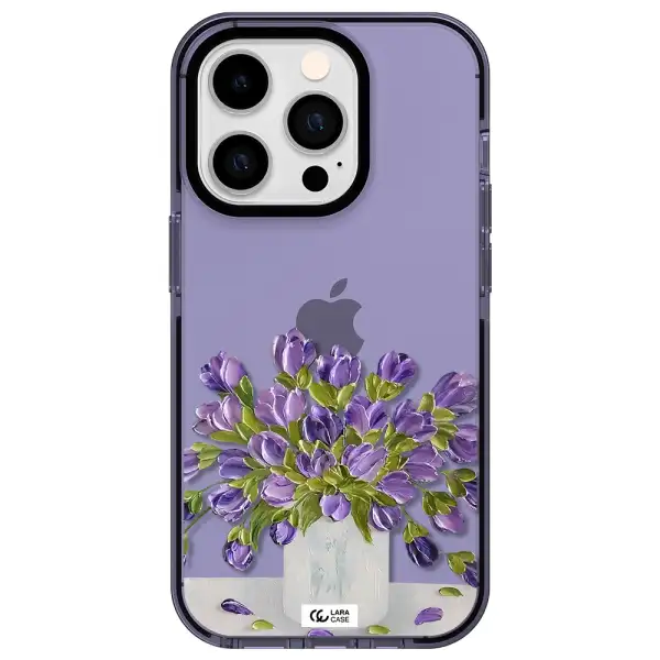 a bunch of purple flowers Apple iPhone 14 pro impact Lilac Case