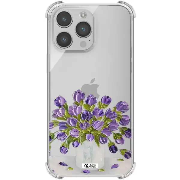 a bunch of purple flowers Apple iPhone 14 pro max Clear PC Case