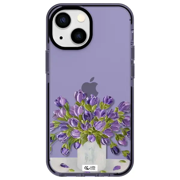a bunch of purple flowers Apple iPhone 15 impact Lilac Case