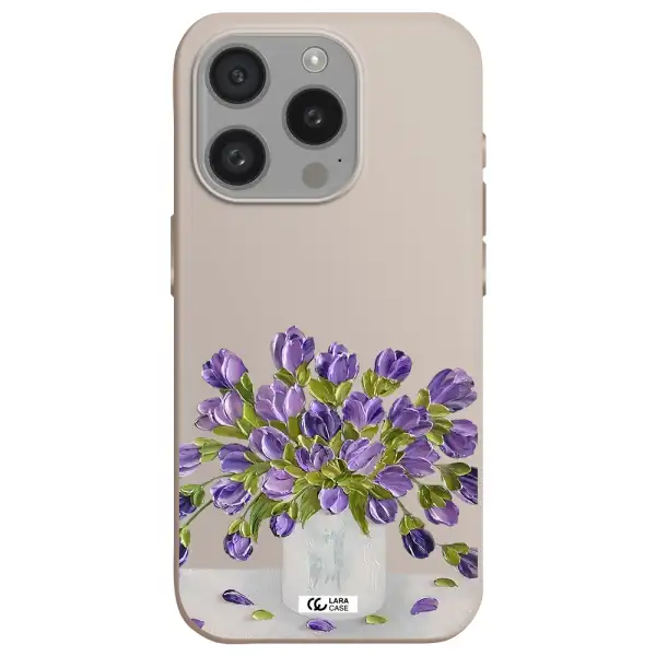 A Bunch Of Purple Flowers Apple Iphone 15 Pro Silicone Stone Case