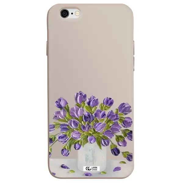 a bunch of purple flowers Apple iPhone 6 Silicone Stone Case