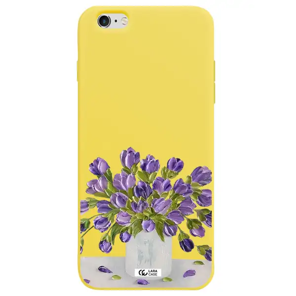 a bunch of purple flowers Apple iPhone 6S Silicone canary yellow Case
