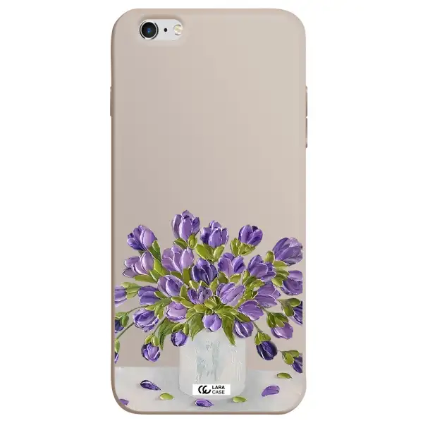 a bunch of purple flowers Apple iPhone 6S Silicone Stone Case