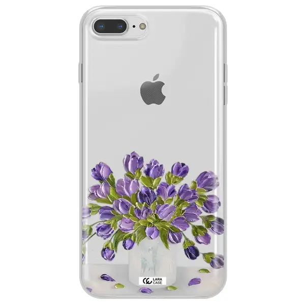 a bunch of purple flowers Apple iPhone 7 plus Clear TPU Case