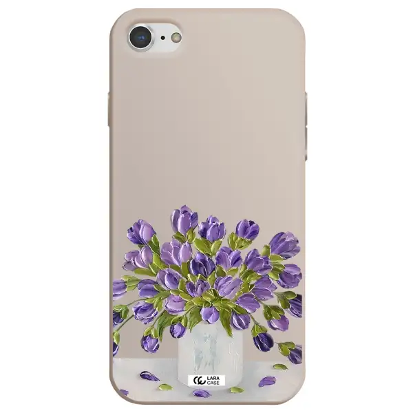a bunch of purple flowers Apple iPhone 7 Silicone Stone Case