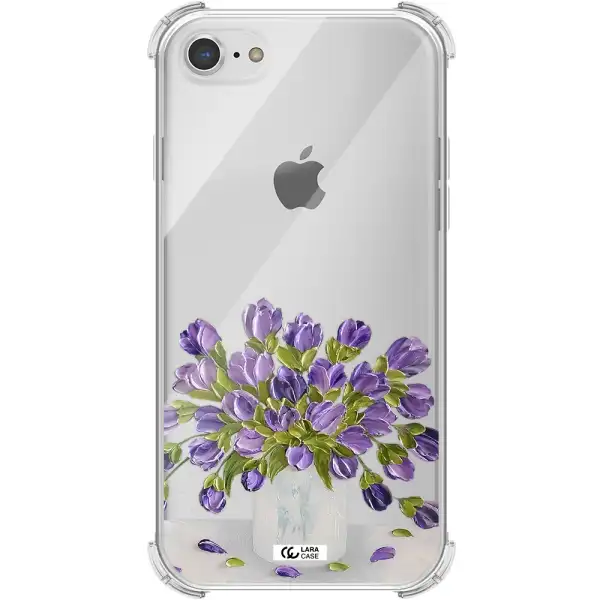 a bunch of purple flowers Apple iPhone 8 Clear PC Case