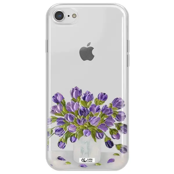 a bunch of purple flowers Apple iPhone 8 Clear TPU Case