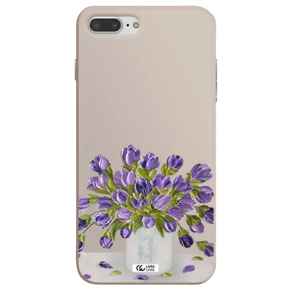 a bunch of purple flowers Apple iPhone 8 plus Silicone Stone Case