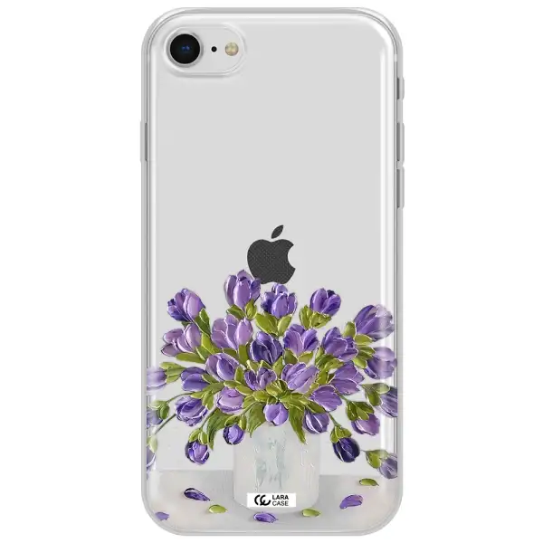A Bunch Of Purple Flowers Apple Iphone Se 2020 Clear Tpu Case