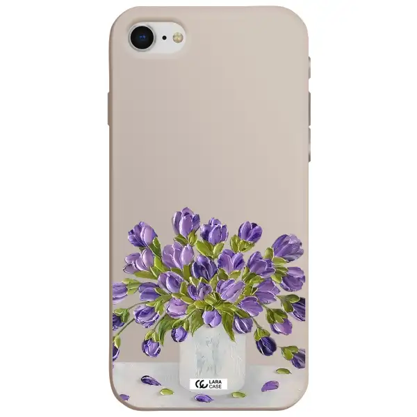 a bunch of purple flowers Apple iPhone se 2020 Silicone Stone Case