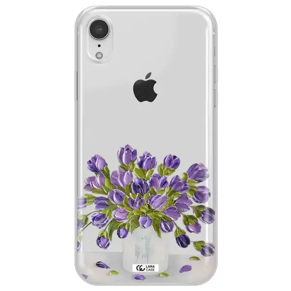 a bunch of purple flowers Apple iPhone XR Clear TPU Case