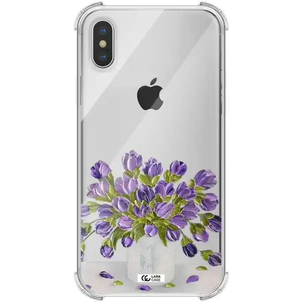 a bunch of purple flowers Apple iPhone XS Clear PC Case