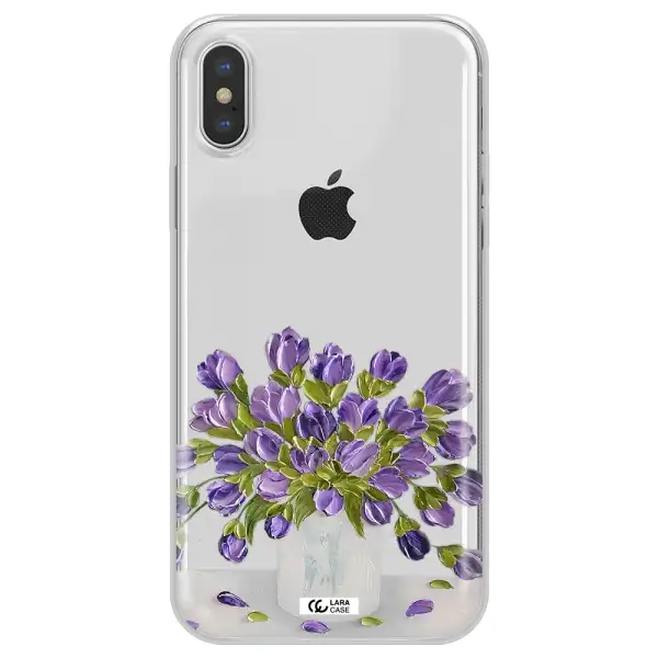 a bunch of purple flowers Apple iPhone XS max Clear TPU Case