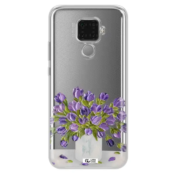 a bunch of purple flowers Huawei Mate 30 Lite Clear TPU Case