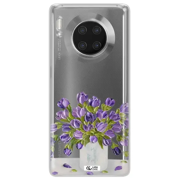 a bunch of purple flowers Huawei Mate 30 Pro Clear TPU Case