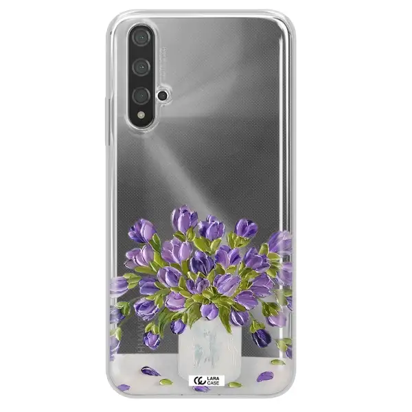 a bunch of purple flowers Huawei Nova 5t Clear TPU Case