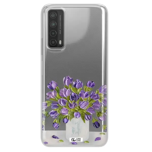 a bunch of purple flowers Huawei P Smart 2021 Clear TPU Case