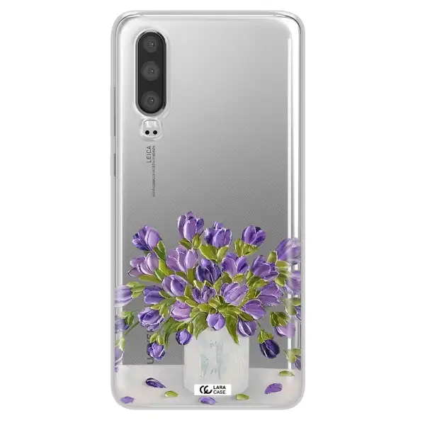 a bunch of purple flowers Huawei P30 Clear TPU Case
