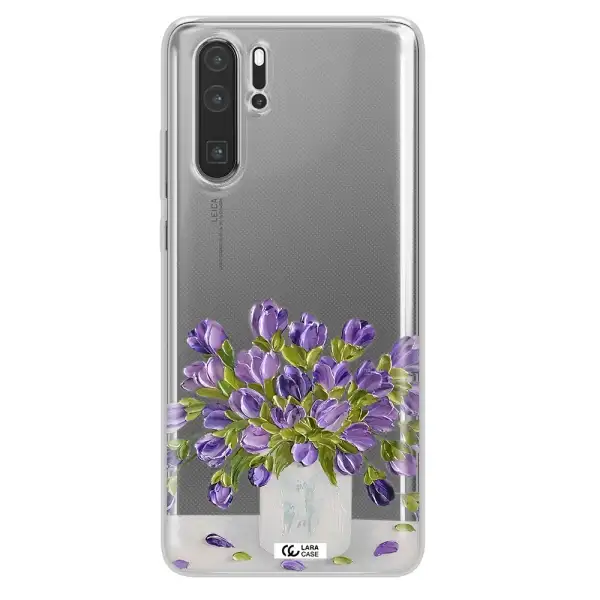 a bunch of purple flowers Huawei P30 Pro Clear TPU Case
