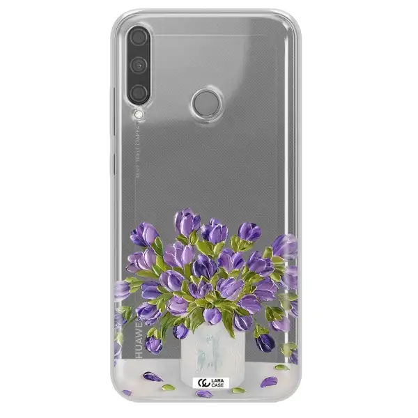 a bunch of purple flowers Huawei P40 Lite E Clear TPU Case
