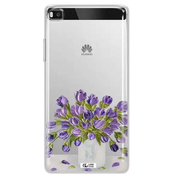 a bunch of purple flowers Huawei P8 Clear TPU Case