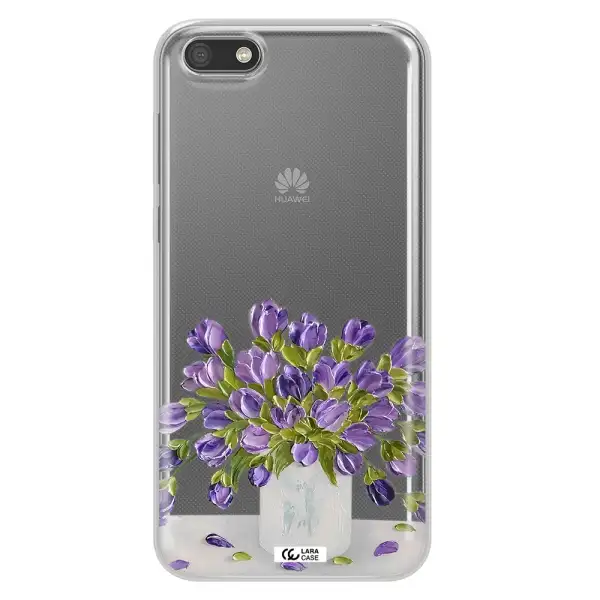 a bunch of purple flowers Huawei Y5 2018 Clear TPU Case