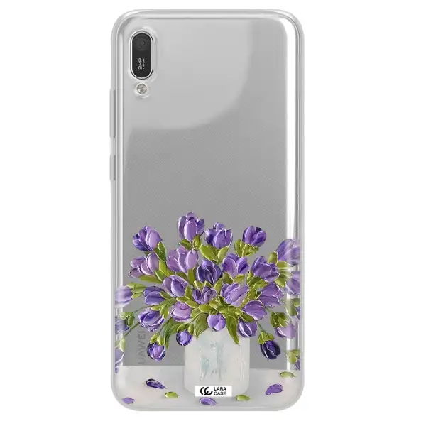 a bunch of purple flowers Huawei Y6 Pro 2019 Clear TPU Case