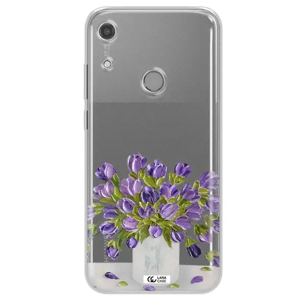 a bunch of purple flowers Huawei Y6S Clear TPU Case