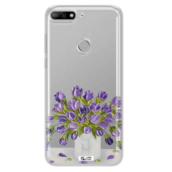 a bunch of purple flowers Huawei Y7 2018 Clear TPU Case