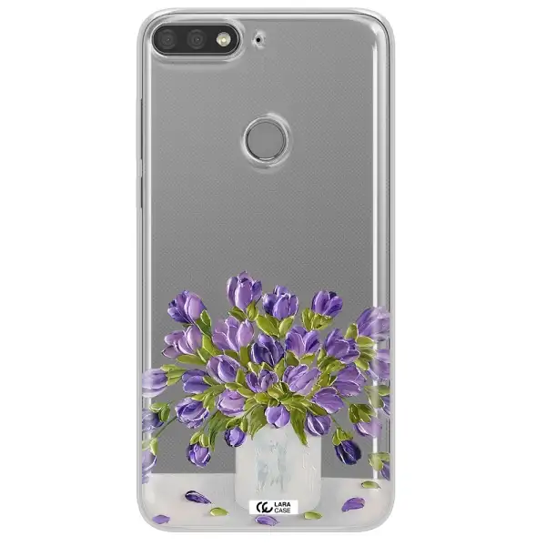 a bunch of purple flowers Huawei Y7 Prime 2018 Clear TPU Case