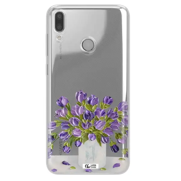 a bunch of purple flowers Huawei Y9 2019 Clear TPU Case