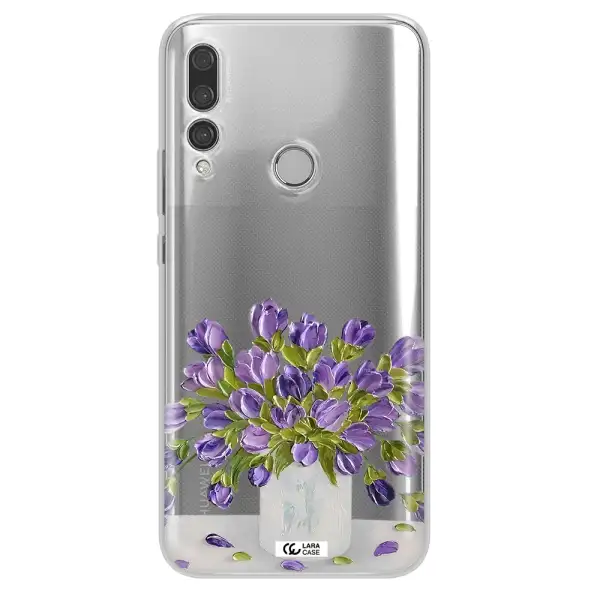 a bunch of purple flowers Huawei Y9 Prime 2019 Clear TPU Case